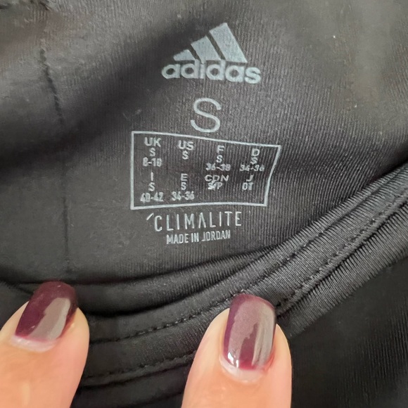 Adidas Black Climalite High Waist Optime Training Legging w/ Hidden Waist Pocket - Picture 5 of 7